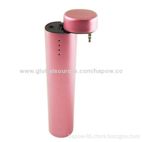 Power Bank, 3,500mAh with latest Private Metallic Cylindroid Mini Speaker & Mobile Phone Stander